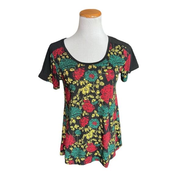 New Womens Lularoe Multi-Colored Floral Print Classic T Tee Shirt - Sz XS - Picture 1 of 2